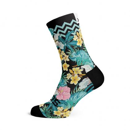 Sox Chameleon Casual Crew Socks tropical design