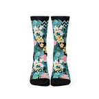 Chameleon print crew socks with breathable mesh