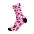 Sox Cherry Pink Casual Crew Socks cherry heart design