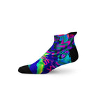 Colour spill tab socks with anti-slip heel tab and seamless toe