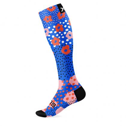 Sox Confetti knee high socks blue patterned design