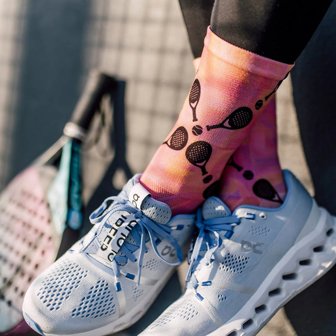 Padel crew socks with reinforced heel and toe