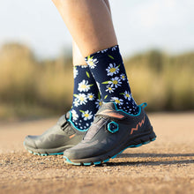 Navy floral running crew socks by Sox Footwear
