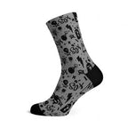 Sox Doodle Grey Casual Crew Socks graffiti pattern