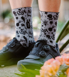 Sox Doodle Grey Casual Crew Socks