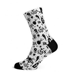 Sox Doodle White Casual Crew Socks
