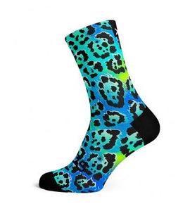 Sox Electric Leopard Blue Casual Crew Socks