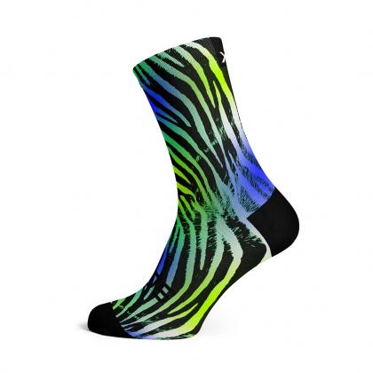 Sox Electric Zebra Green Casual Crew Socks