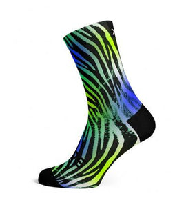 Sox Electric Zebra Green Casual Crew Socks