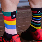 Performance crew socks with reinforced heel and toe