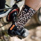 Golden leopard print crew socks by Sox Footwear