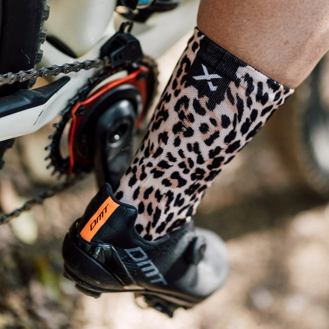 Golden leopard print crew socks by Sox Footwear