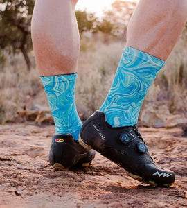 Sox Marble Blue Casual Crew Socks