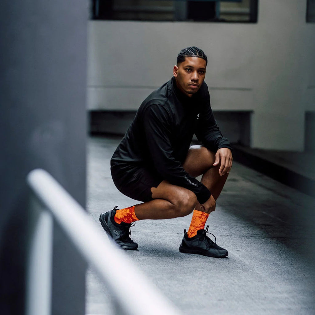 Sox Neon Slide Orange lightweight sports crew socks