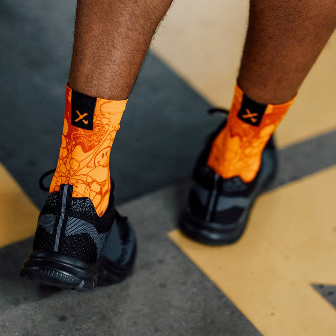 Sox Neon Slide breathable cycling socks orange