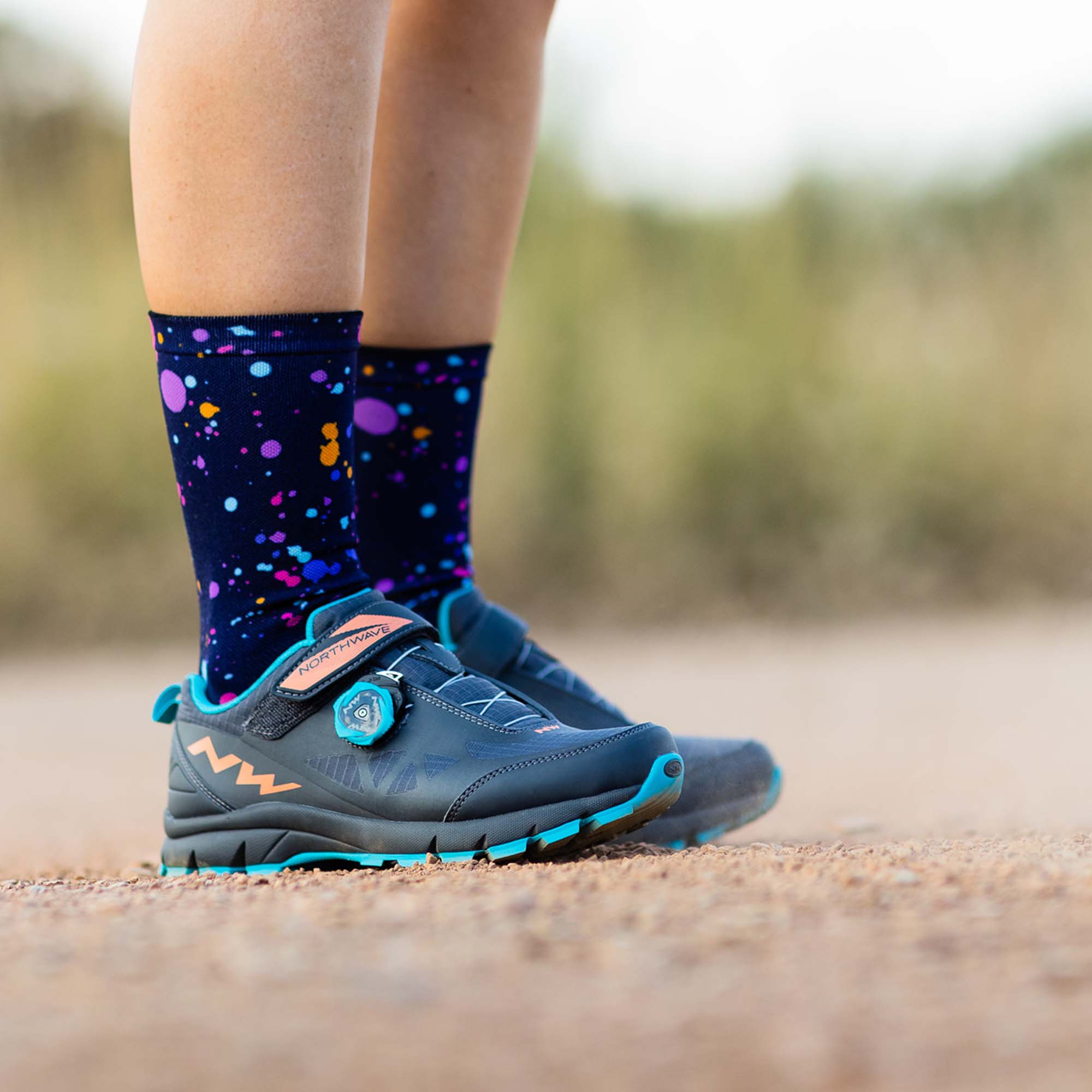 Purple Splash design Sox performance crew socks