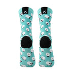 Breathable mesh casual crew socks with sheep print