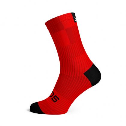 Sox Slight red minimalist crew socks with striped athletic design