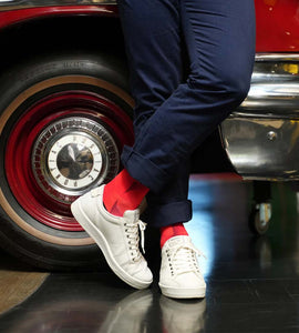 Sox Solid Red Casual Crew Socks