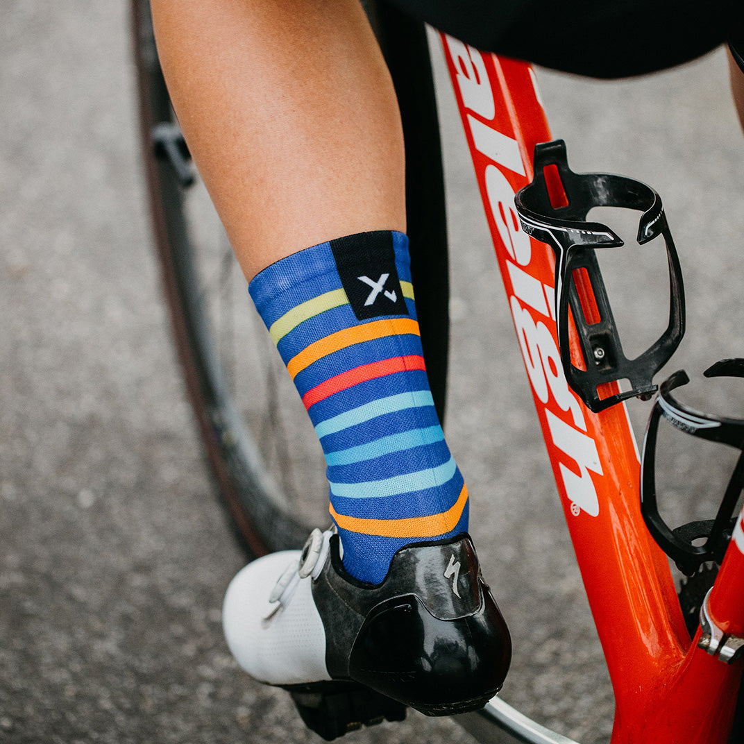 Running and cycling socks inspired by African sunset