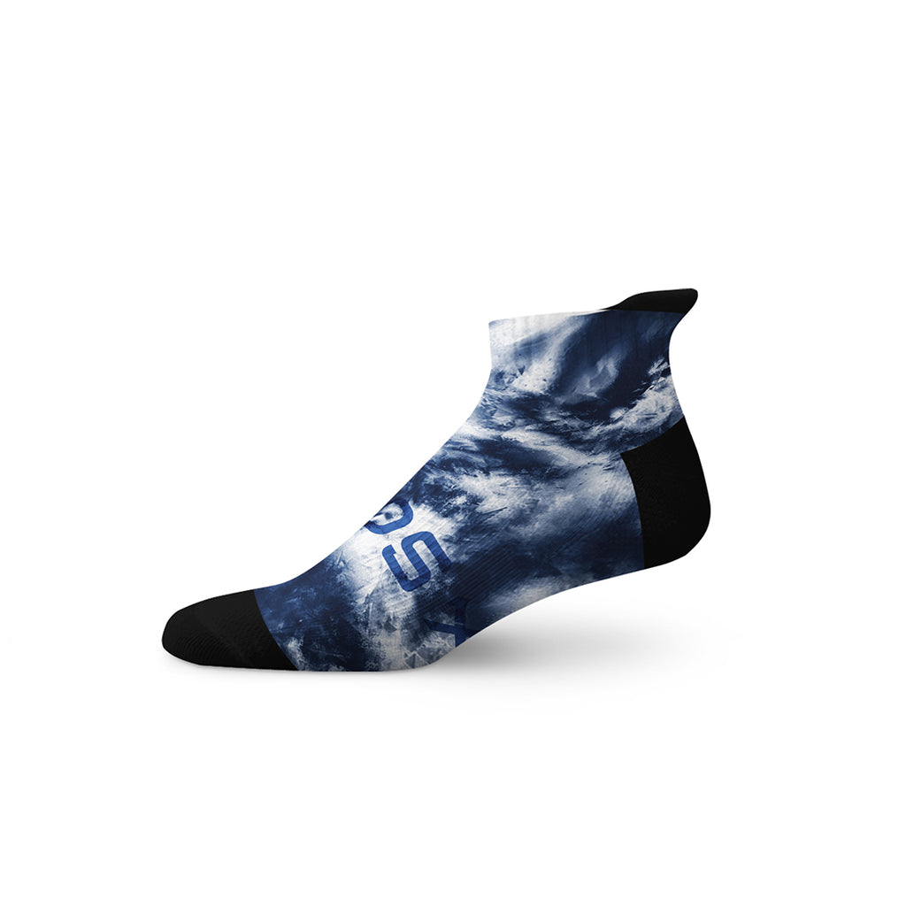 Colourful tie dye ankle tab socks with heel protection