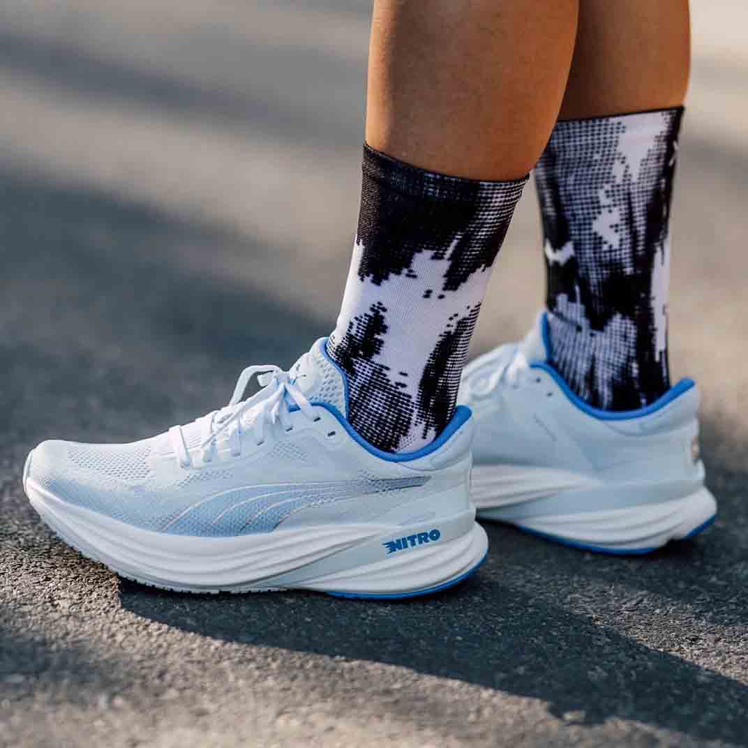 White Gravel minimalist crew socks with black halftone pattern