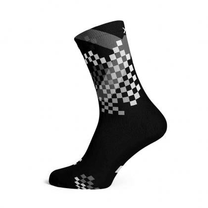 Sox X-Black Minimalist Crew Socks monochrome X pattern