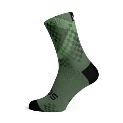Sox X-Olive Minimalist Crew Socks olive X pattern design
