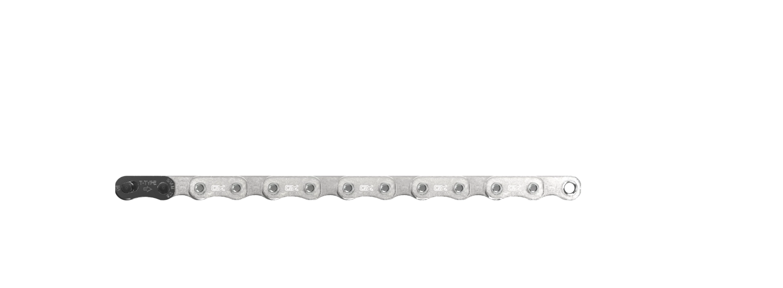 12 speed T-Type bicycle chain with PowerLock connector and solid pins