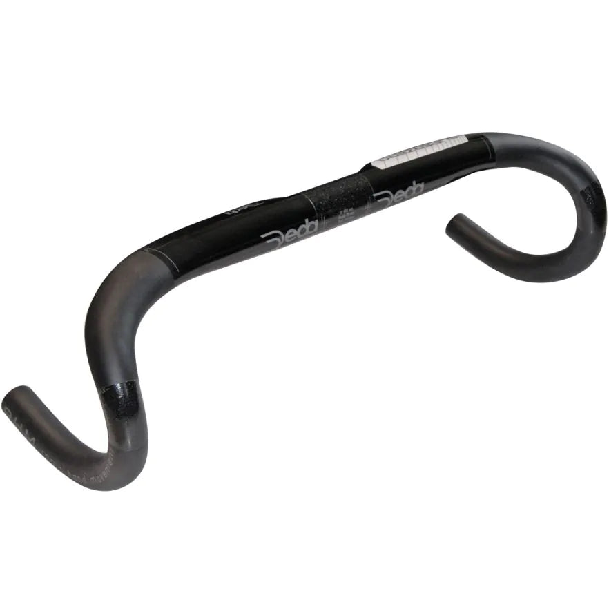 White aero alloy handlebar for road cycling with internal cable routing

