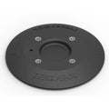 A black plastic plate with screws, intended as a TREEFROG 6" replacement vacuum pad