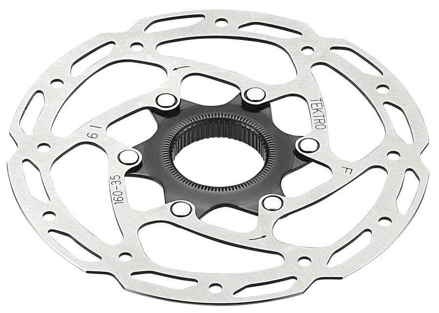 160mm Tektro TR-35 bicycle disc rotor with Center Lock mount.