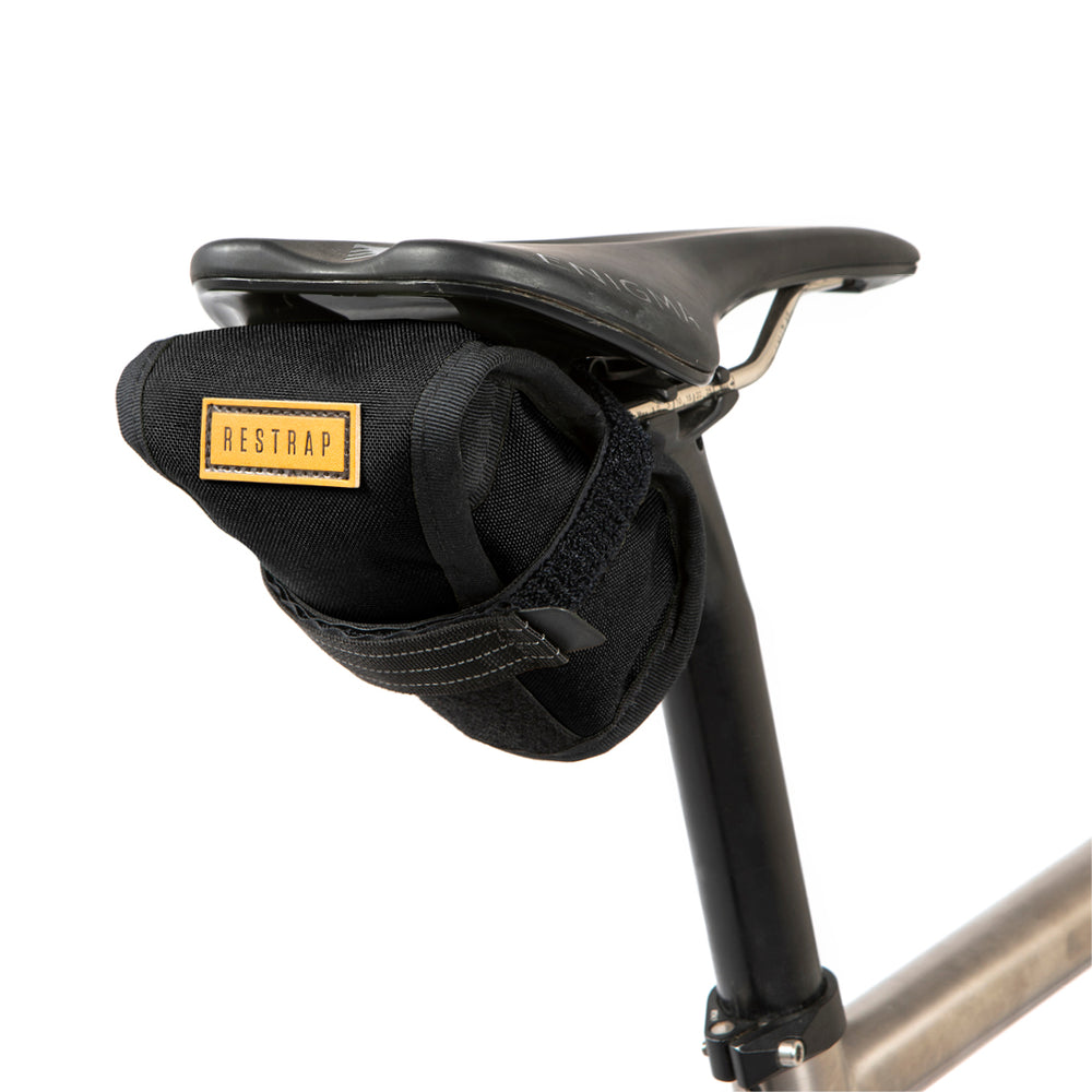 Universal fit tool pouch mounted on bicycle frame