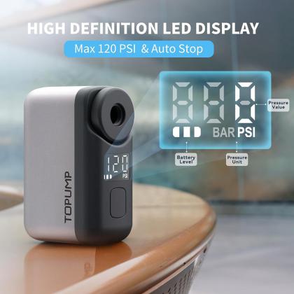 Portable Topump AS200 Pro mini pump with LED pressure gauge display