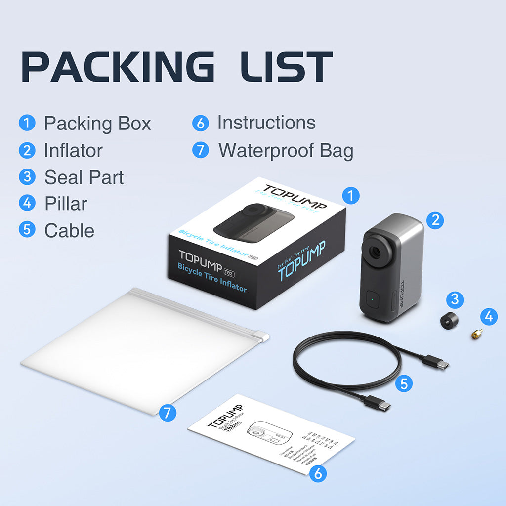 Small and lightweight Topump AS200 bike pump – only 127g