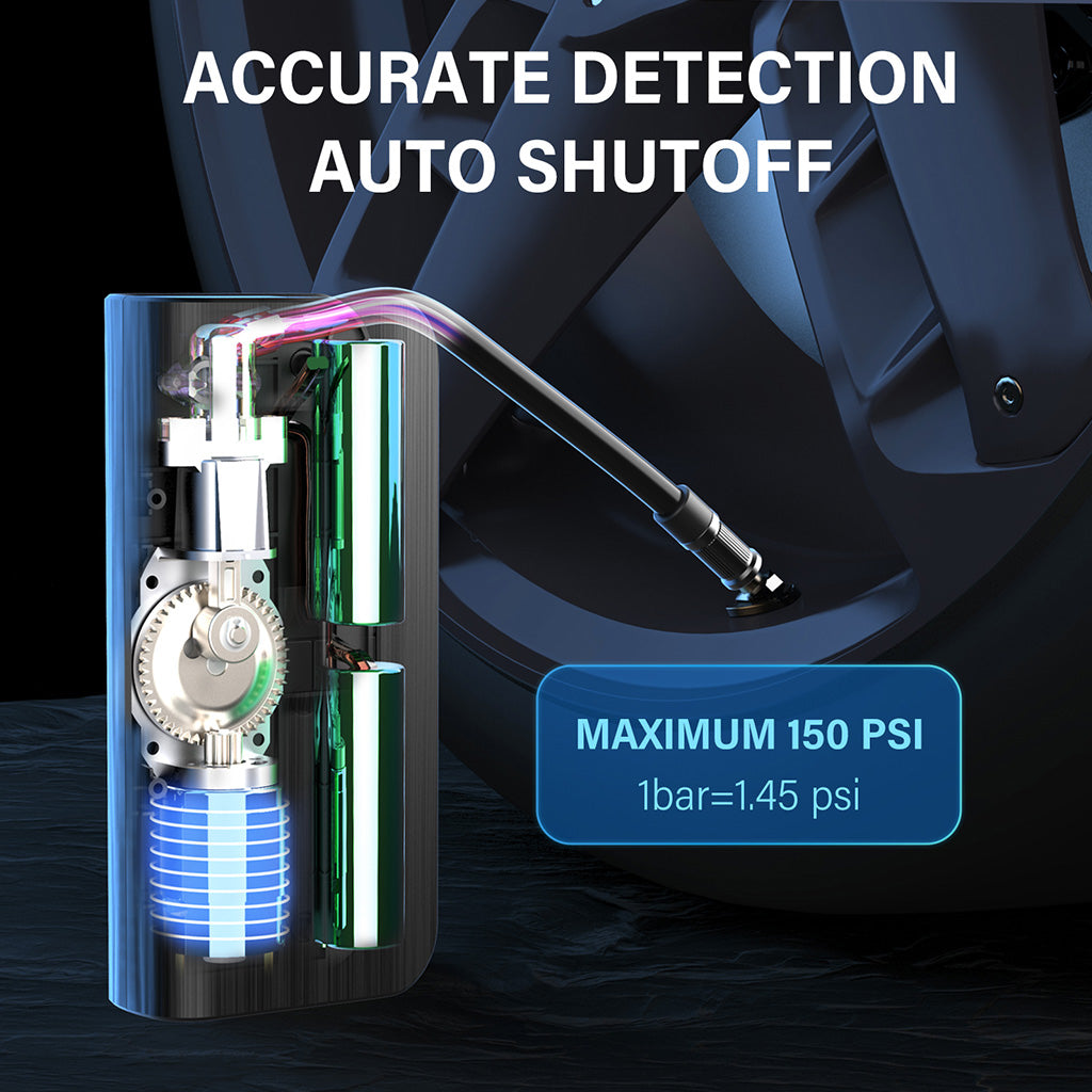 Topump TP100 electric pump with preset modes for bike, car, motorcycle, ball