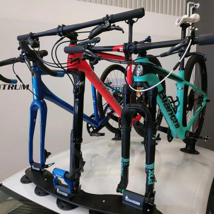 A car equipped with a roof rack carrying three bicycles, showcasing versatility for outdoor adventures and cycling trips.