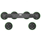 Top-down view of the TreeFrog Elite 2 Bike Rack, showcasing its six vacuum mounts and sturdy black frame for securely transporting road and gravel bikes.