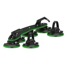 A trio of black and green car mounts designed for the TreeFrog Pro 2 Bike Rack, perfect for road and mountain bikes