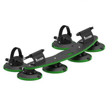 Three sleek black and green car mounts tailored for the TreeFrog Pro 2 Bike Rack, ideal for road and MTB adventures.