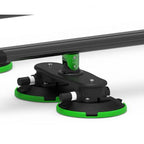Close-up view of TreeFrog Roof Rack Crossbars in black finish.