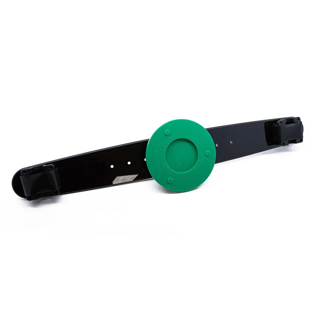 TreeFrog L2 Front Wheel Holder – Bottom view showing the strong green suction cup for stable bike transport on Elite 2 Pro 2 racks