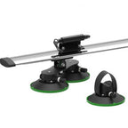 A sleek black and green car mount featuring a vibrant green handle, perfect for securing your TREEFROG roof rack crossbars.