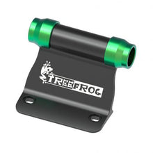 Black and green bracket with "reefroc" text, serving as a TreeFrog Universal Fork Mount Base Bracket.
