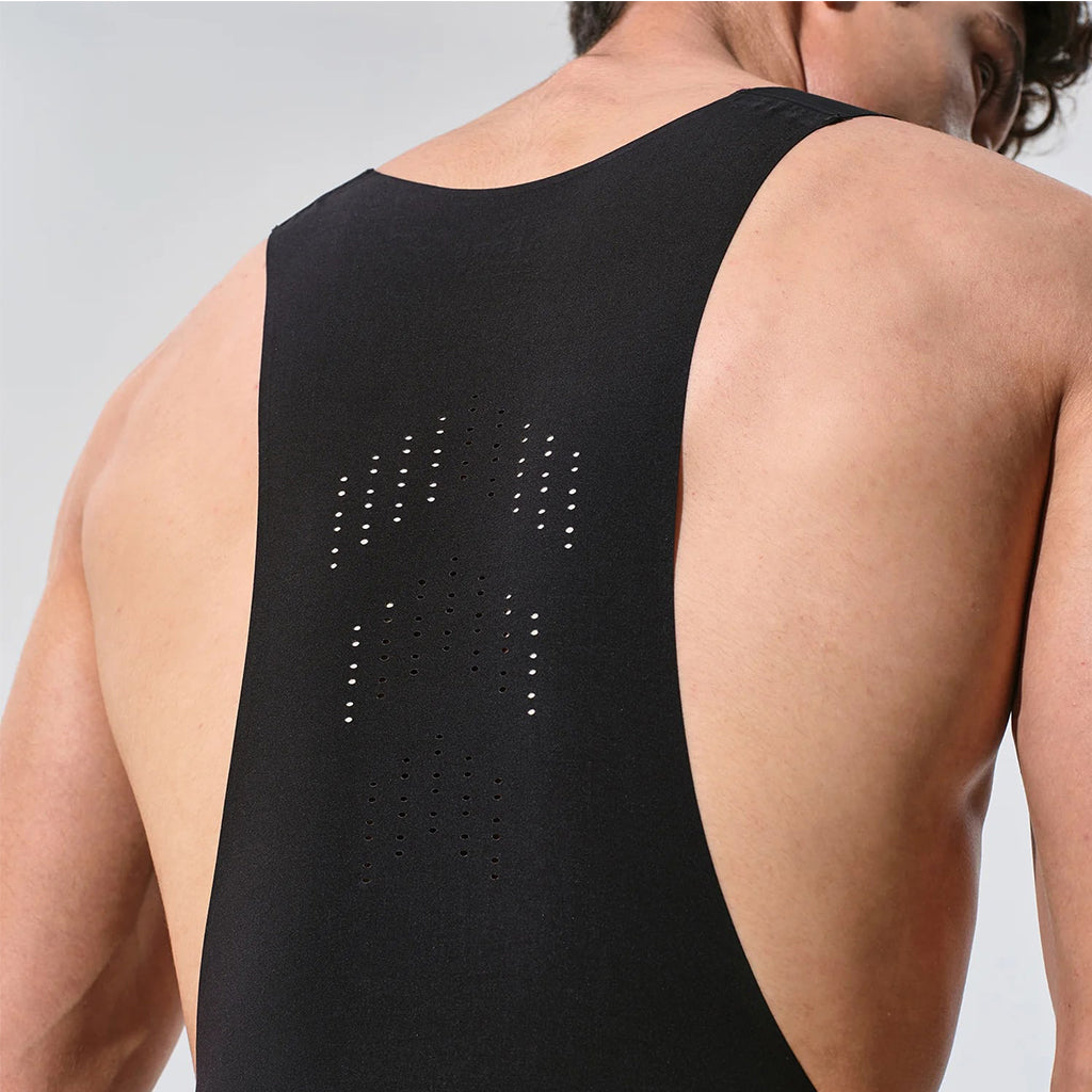 Monton black bib shorts made with Italian high-tech fabrics