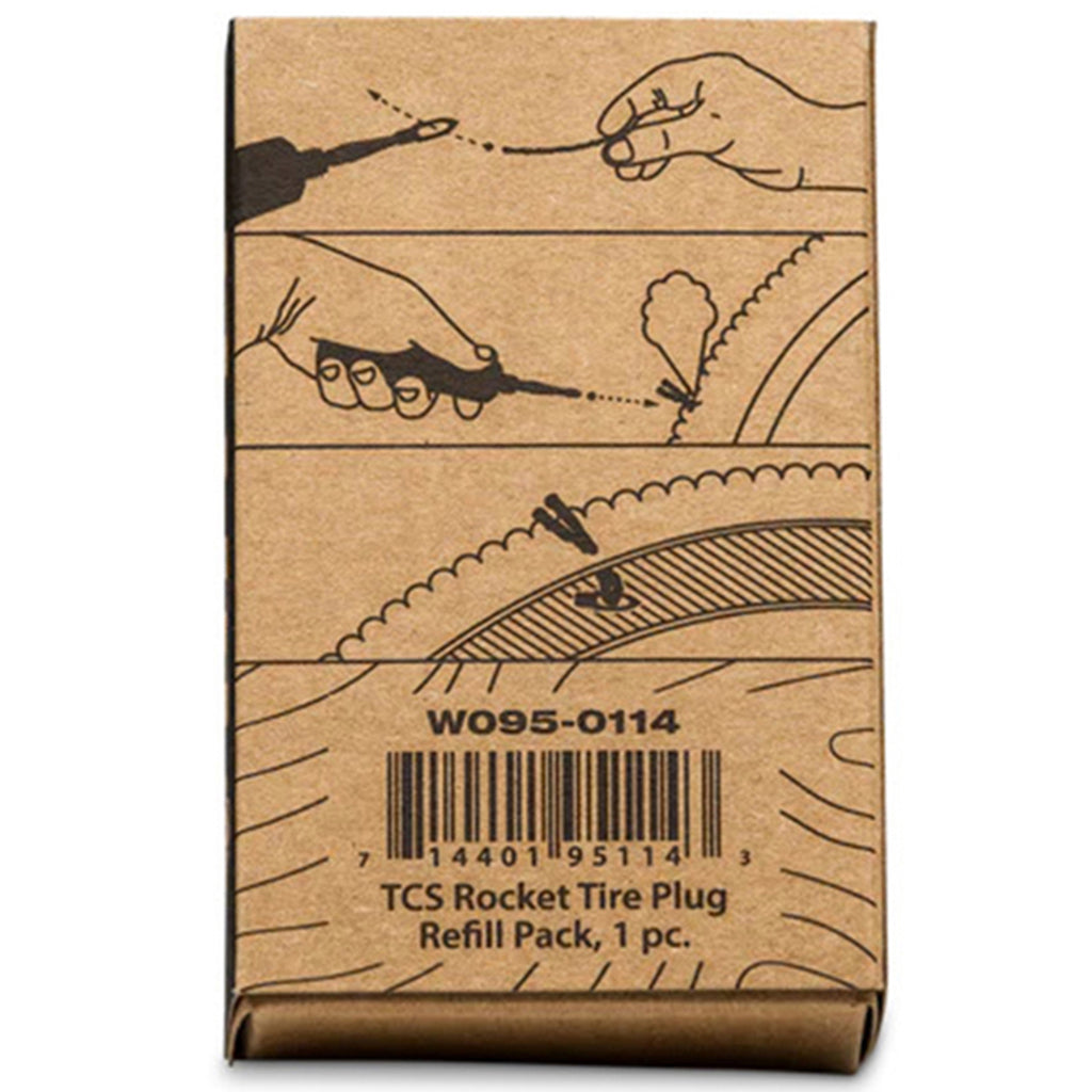 A close-up of the WTB tubeless tire plugs and anchors, designed for the TCS Rocket Tire Plug Kit.