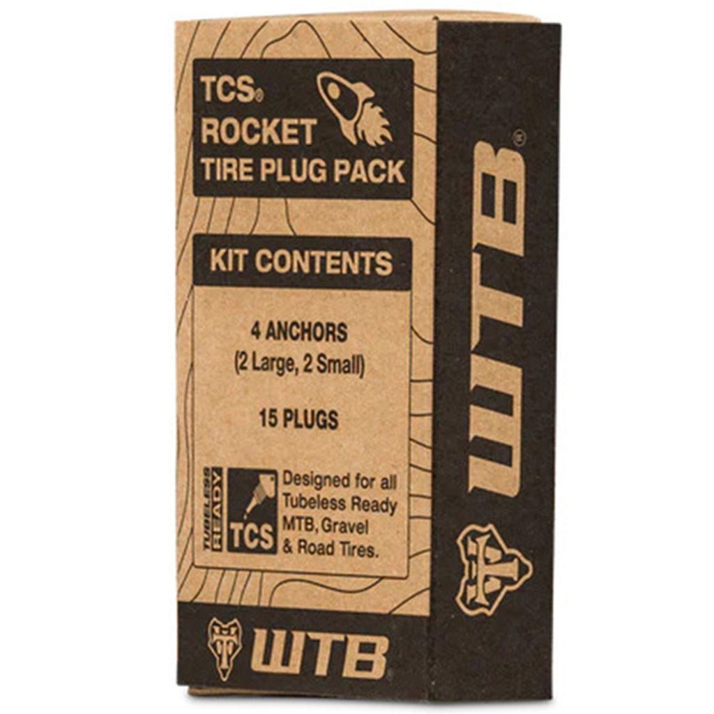 WTB TCS Rocket Tubeless Tyre Plug Refill Pack, showing the fifteen 1.5mm plugs and four anchors for tire repair.

