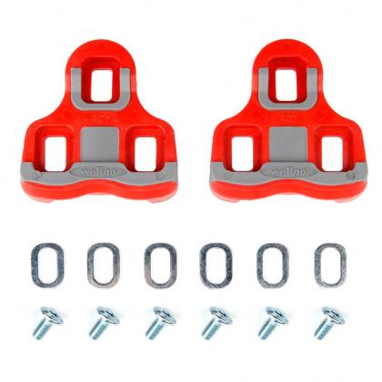 Wellgo RC-7B red cycling cleats with rubberized walking surface for KEO pedals