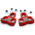 Wellgo RC-7B red cycling cleats with rubberized walking surface for KEO pedals