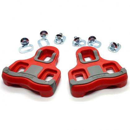 Wellgo RC-7B red cycling cleats with rubberized walking surface for KEO pedals